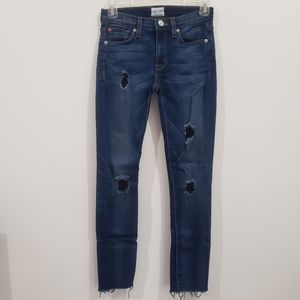 Hudson Jeans Womens 24 Low Rise Distressed Skinny Frayed Hem Stretch